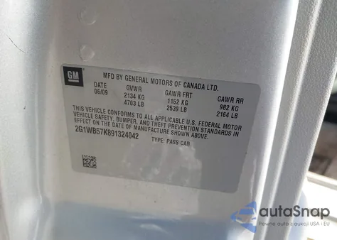 2009 Chevrolet Impala Ls from USA, damaged, VIN 2G1WB57K891324042